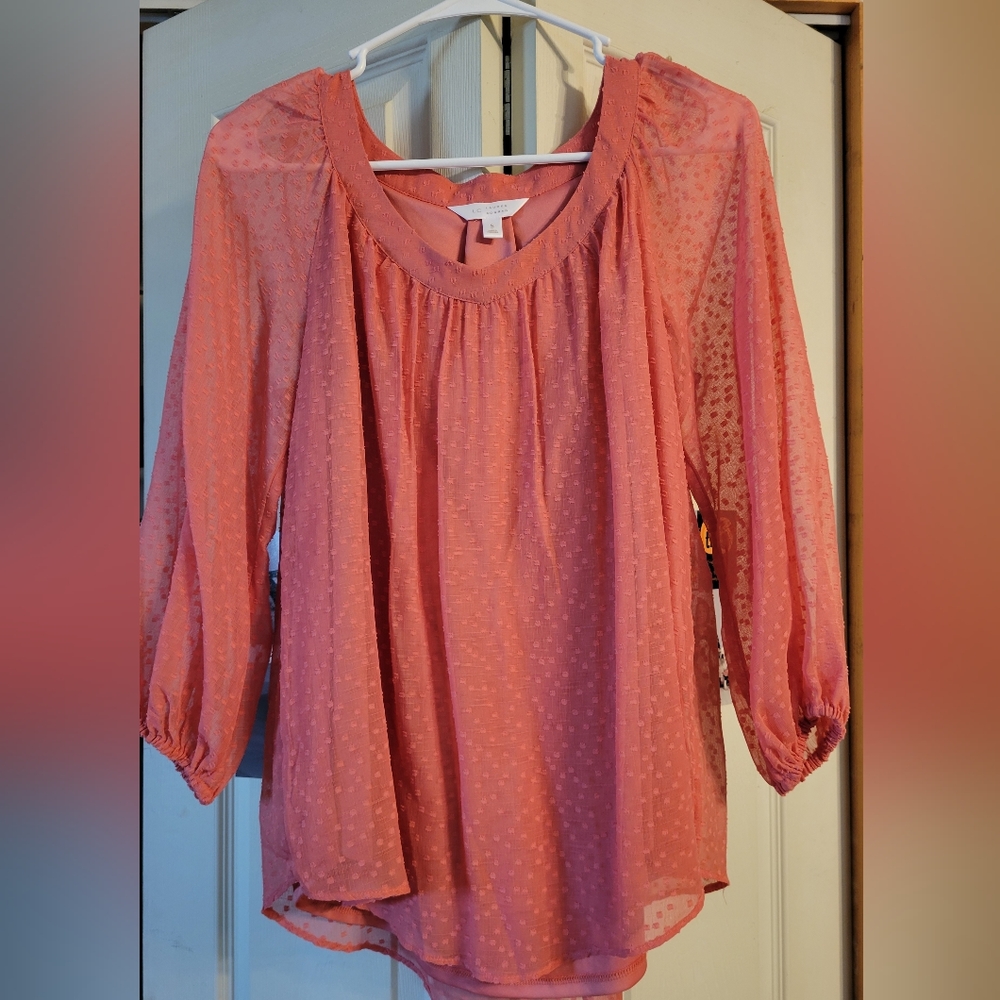 Lauren Conrad rose color peasant top